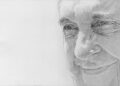 Portrait of Pope Francis designed by Bogdan Solomenco, pencil drawing, black and white, hand made