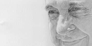 Portrait of Pope Francis designed by Bogdan Solomenco, pencil drawing, black and white, hand made