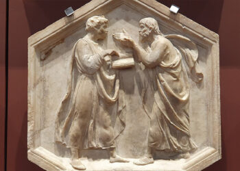 Plato and Aristotle dialectics by Luca della Robbia-Museo dell'Opera del Duomo-Florence